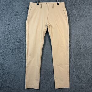 J Crew Pants Mens 31x32 Beige Tan Slim Fit Tech Chino Stretch Lightweight Travel
